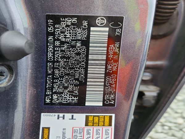 2019 TOYOTA PRIUS L/LE/XLE/LTD.