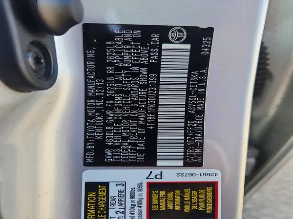 2013 TOYOTA CAMRY