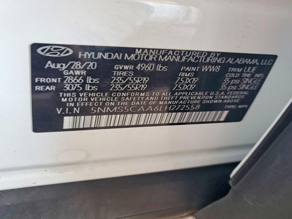 2020 HYUNDAI SANTA FE — VINS