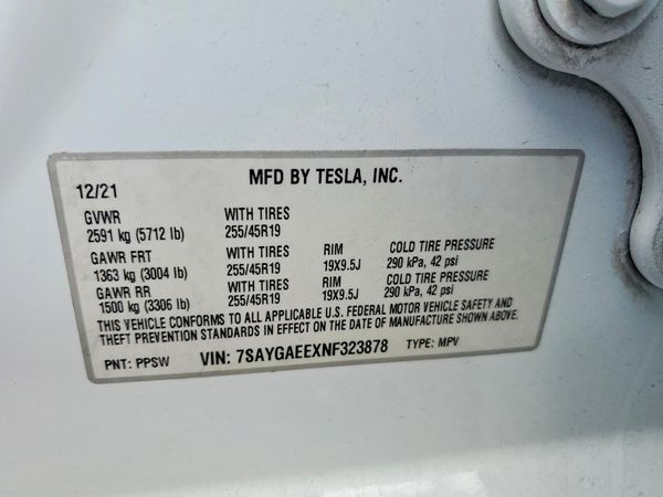 2022 TESLA MODEL Y