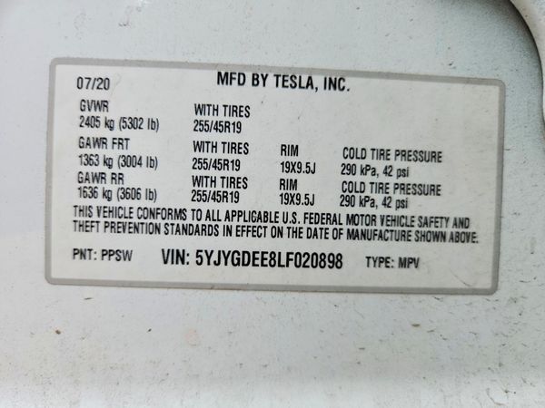 2020 TESLA MODEL Y