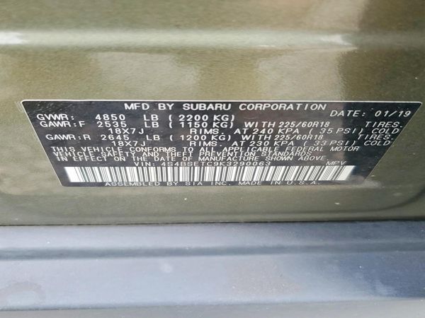 2019 SUBARU OUTBACK Touring+M/R+ES+NAVI