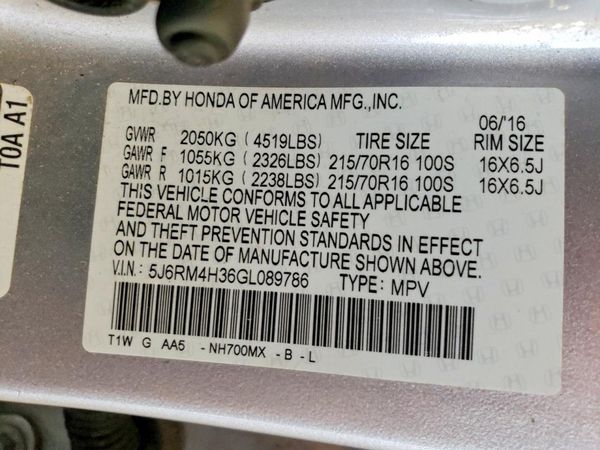 2016 HONDA CRV LX