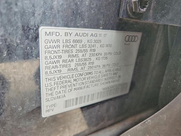 2018 AUDI Q7 — VINS