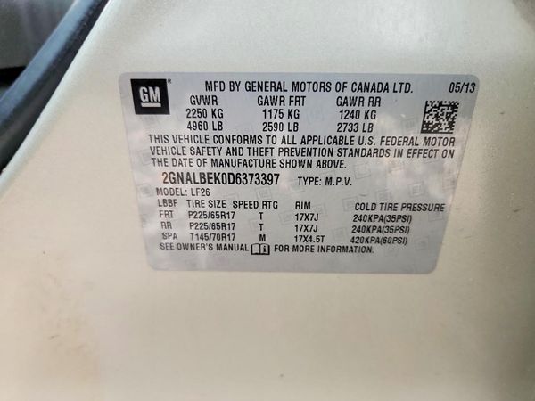 2013 CHEVROLET EQUINOX LS — VINS