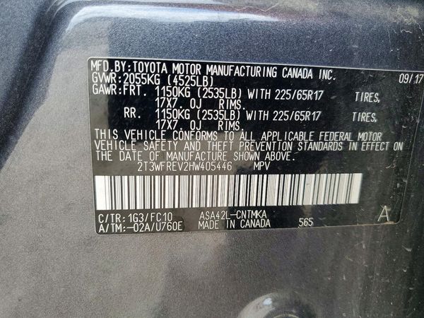 2017 TOYOTA RAV4 — VINS