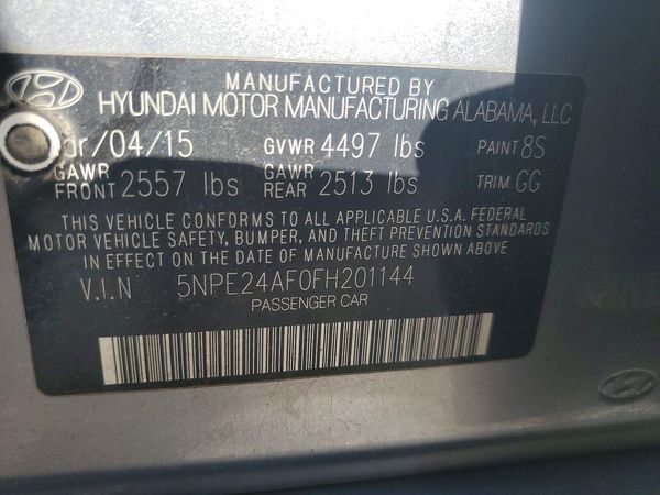 2015 HYUNDAI SONATA SE, ECO