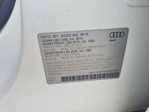 2016 AUDI Q5 — VINS