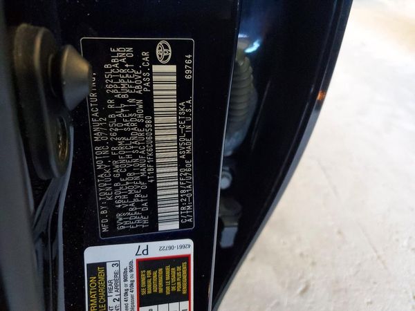 2012 TOYOTA CAMRY — VINS
