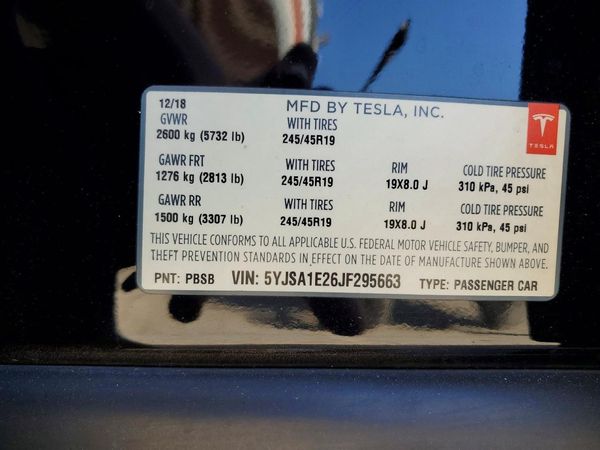 2018 TESLA MODEL S