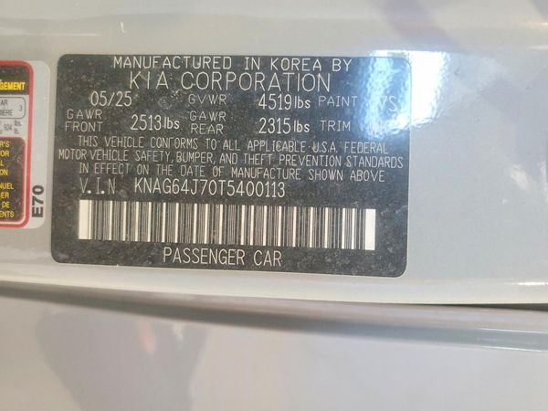 2026 KIA K5 GT-Line — VINS