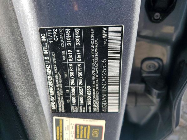2012 MERCEDES-BENZ M-CLASS ML350 4MATIC ML350 4-MATIC