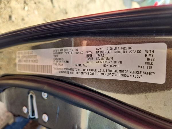 2025 RAM 2500 — VINS