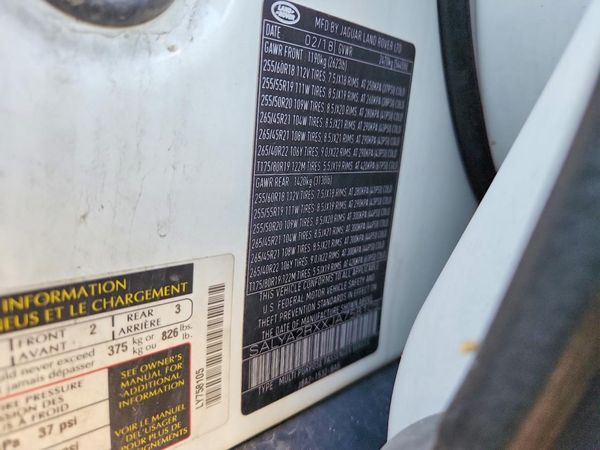 2018 LAND ROVER RANGE ROVER VELAR — VINS