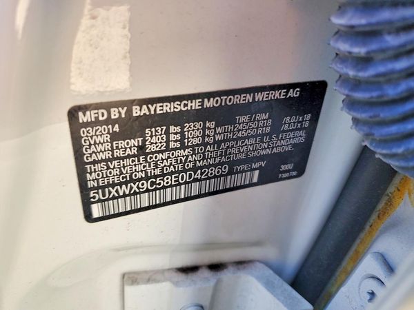 2014 BMW X3 xDrive28i — VINS