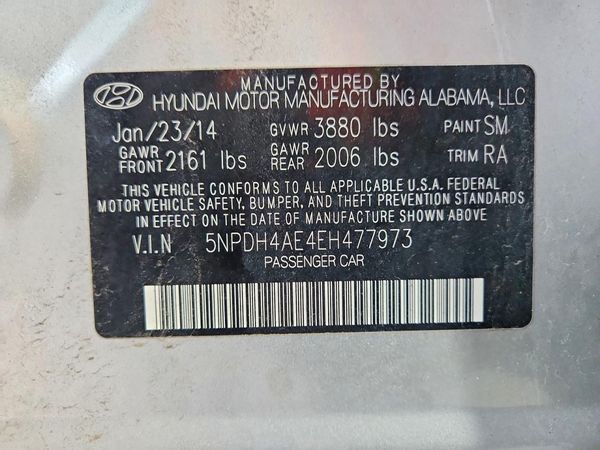2014 HYUNDAI ELANTRA GLS(Middle) — VINS