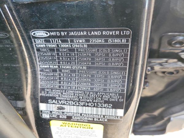 2015 LAND ROVER RANGEROVER Pure Premium