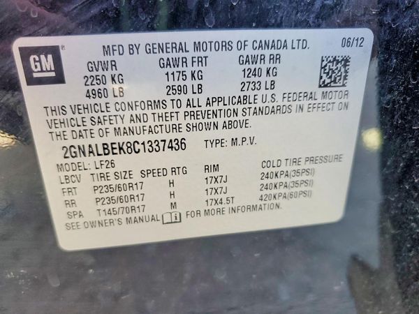 2012 CHEVROLET EQUINOX LS