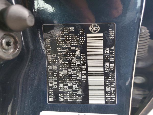 2014 TOYOTA CAMRY — VINS