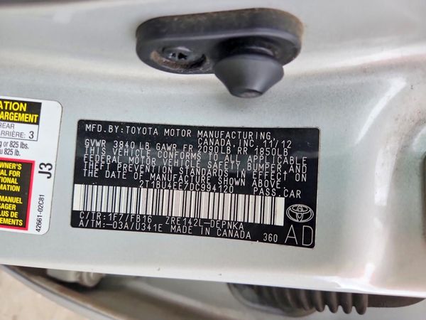 2013 TOYOTA COROLLA — VINS