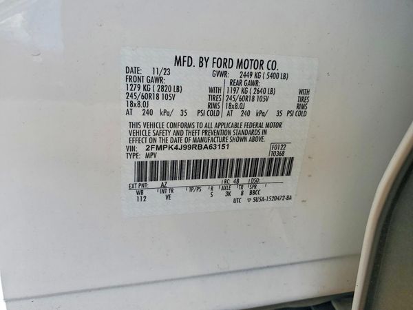 2024 FORD EDGE SEL — VINS