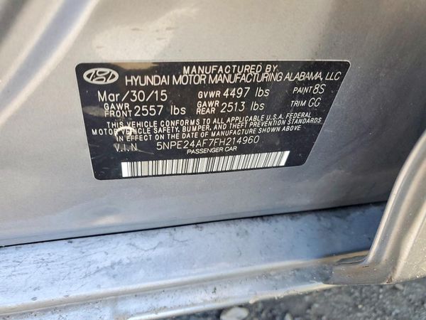 2015 HYUNDAI SONATA — VINS