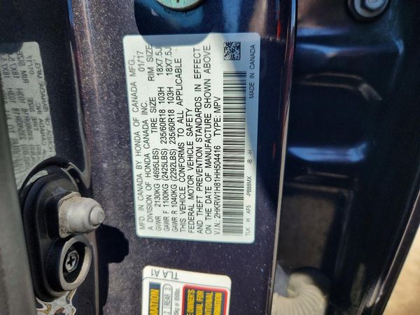 2017 HONDA CRV EX-L/EX-L Navi — VINS