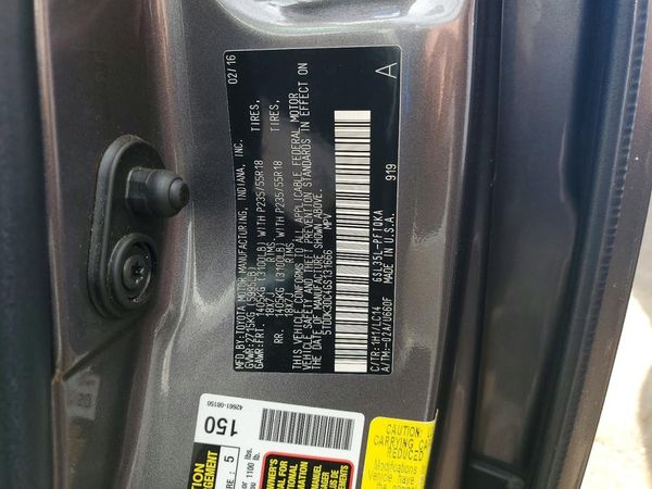 2016 TOYOTA SIENNA — VINS