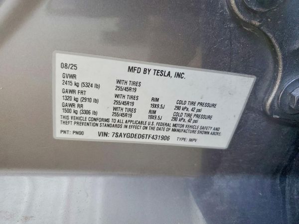 2026 TESLA MODEL Y — VINS