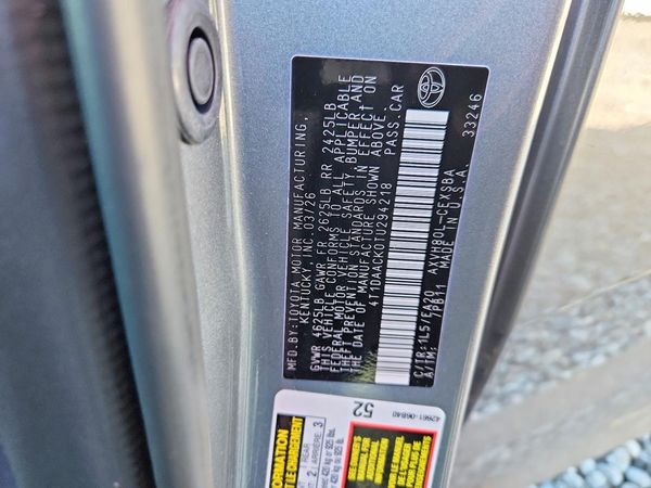 2026 TOYOTA CAMRY — VINS