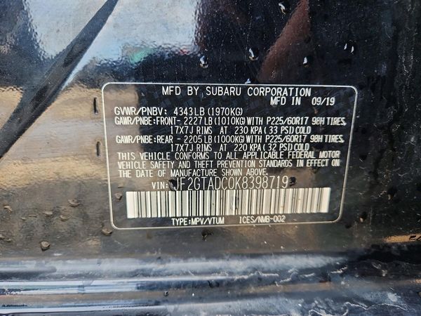 2019 SUBARU CROSSTREK Premium +BSD