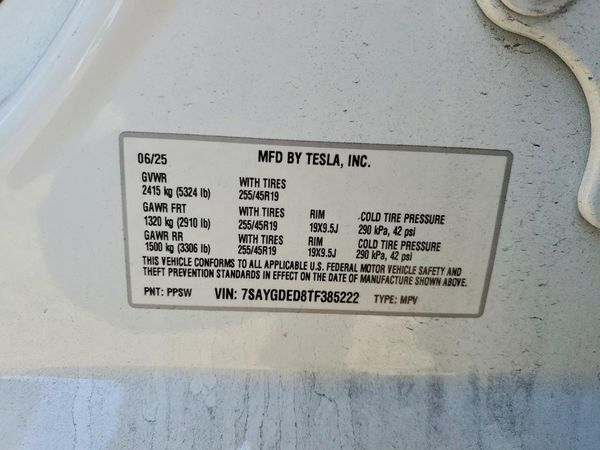 2026 TESLA MODEL Y — VINS