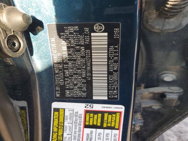2019 TOYOTA CAMRY L/LE/SE/XLE