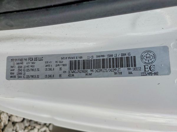 2019 RAM 4500 REG CAB CHASSIS — VINS