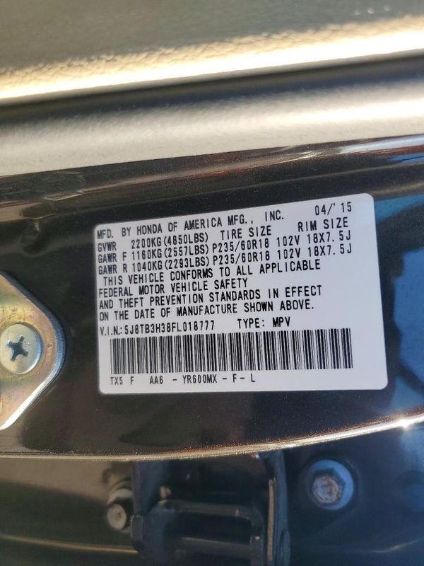 2015 ACURA RDX — VINS