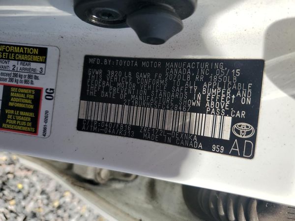 2015 TOYOTA COROLLA L/LE — VINS