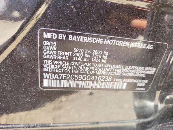 2016 BMW 7 SERIES xDrive — VINS