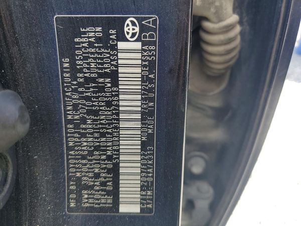 2015 TOYOTA COROLLA L/LE — VINS