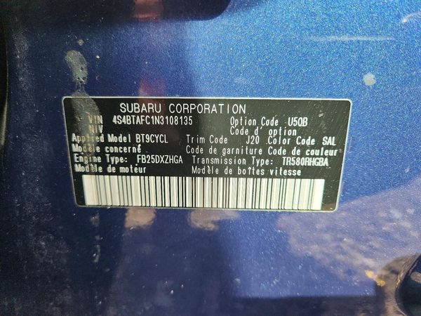 2022 SUBARU OUTBACK Premium — VINS
