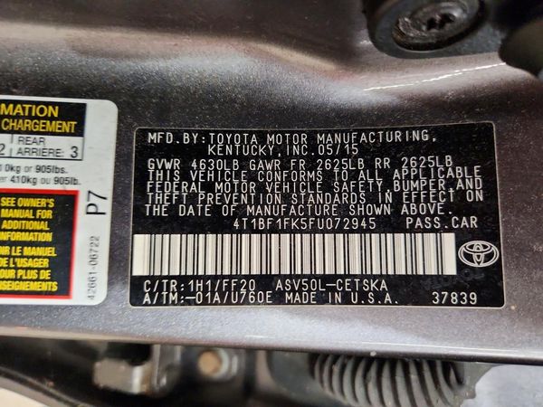 2015 TOYOTA CAMRY
