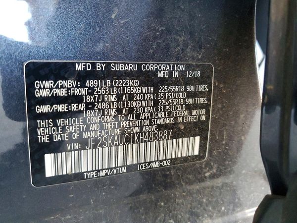 2019 SUBARU FORESTER