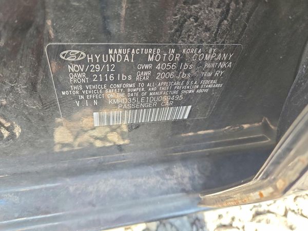 2013 HYUNDAI ELANTRA — VINS
