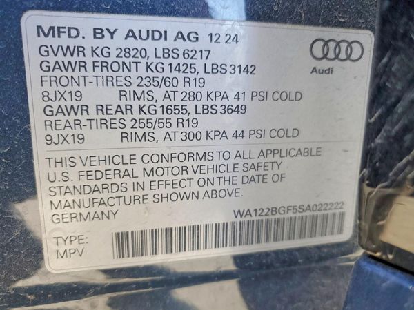 2025 AUDI ALL OTHER e-tron Premium Plus — VINS
