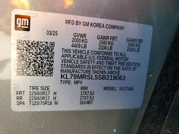 2025 CHEVROLET TRAILBLAZE LT — VINS