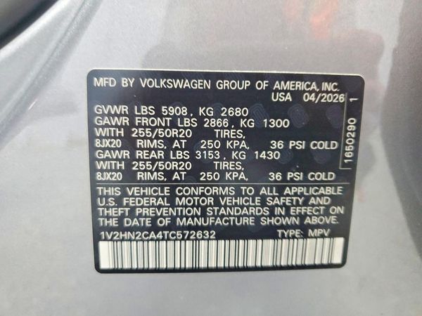 2026 VOLKSWAGEN ATLAS 4Motion SE — VINS