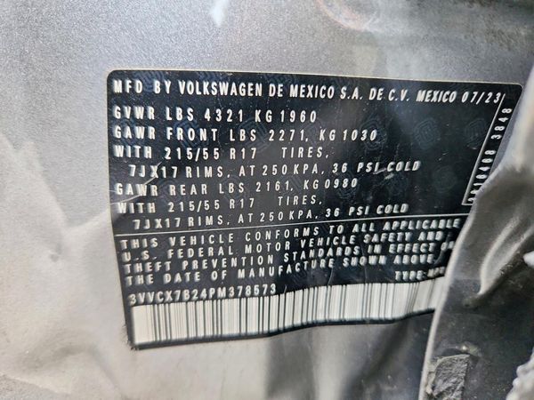 2023 VOLKSWAGEN TAOS — VINS