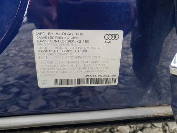 2013 AUDI Q5 — VINS