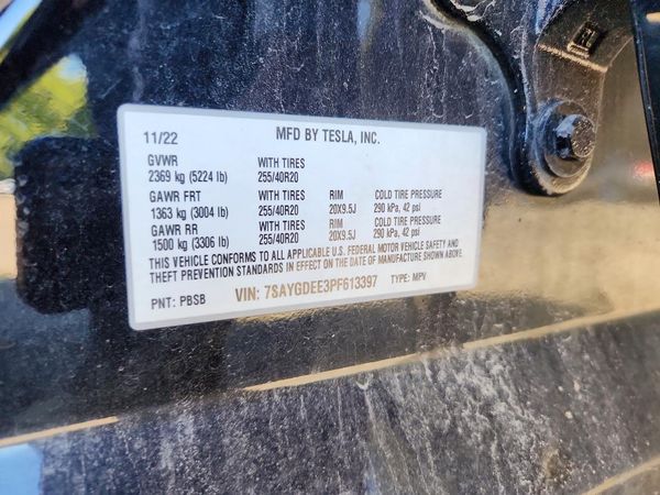 2023 TESLA MODEL Y — VINS