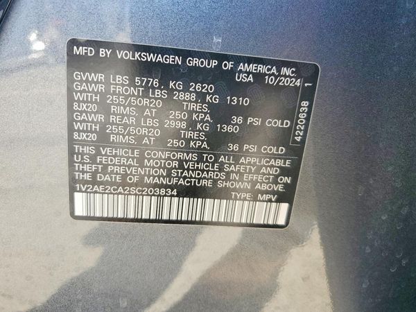2025 VOLKSWAGEN ATLAS CROSS SPORT 4Motion SEL R-Line — VINS