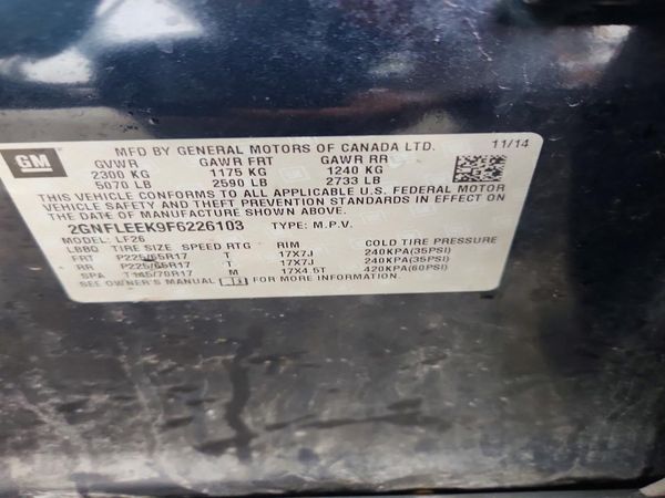 2015 CHEVROLET EQUINOX LS — VINS